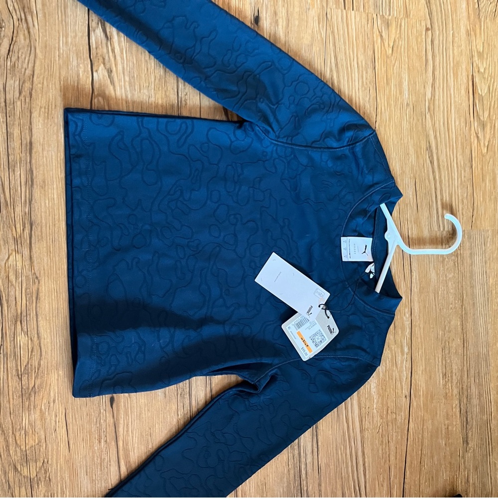 Puma Teal Textured Long Sleeve Top
